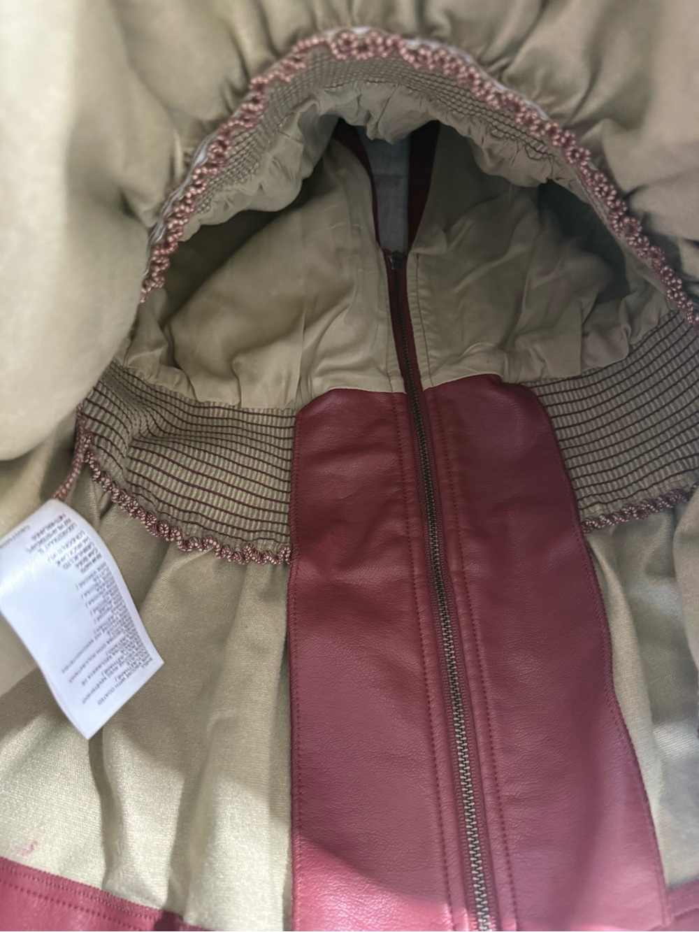 Anthropologie Maeve The Tommie Vegan Leather Zip Front Shirt Plum Wine Sz Small - Picture 10 of 12